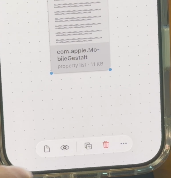 Tap white document preview and select eye preview icon