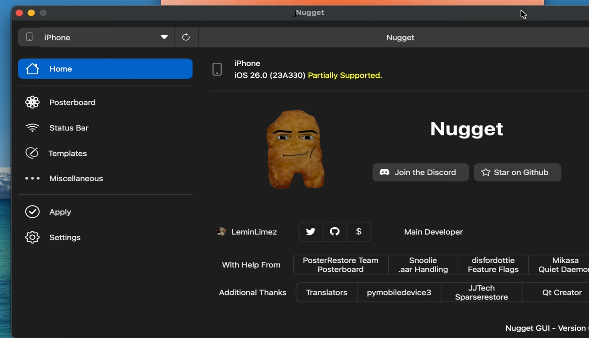 Connect iPhone to computer and reload Nugget