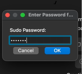 Click Apply Changes and enter administrator password