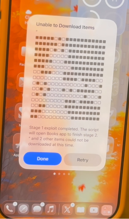 Confirm exploit with Unable to Download popup