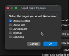 Check Mobile Gestalt and click OK in Reset list