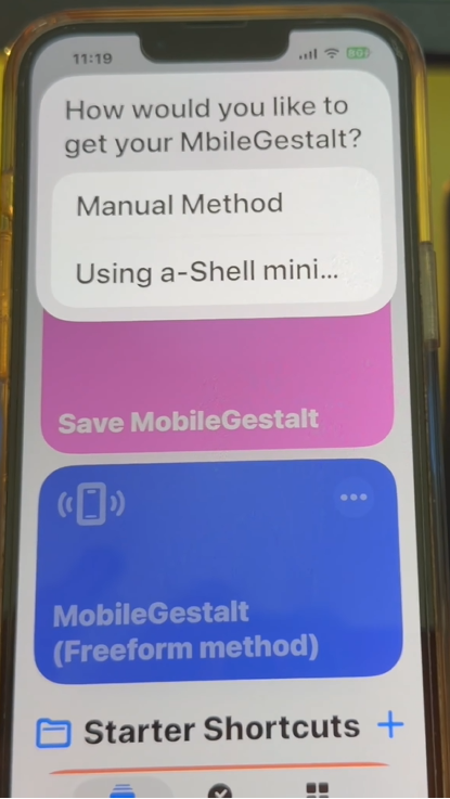Select Manual Method Popup Option