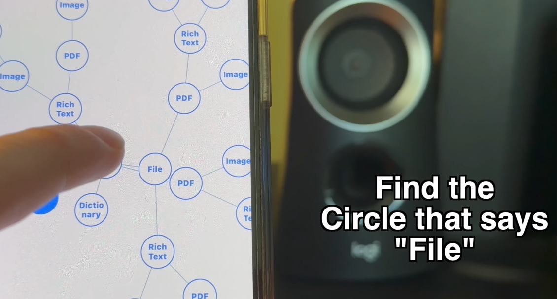 Tap the File bubble on the node graph canvas