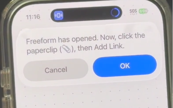 Freeform canvas initialization dialog