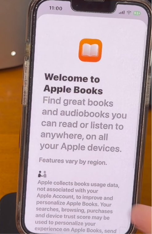 Apple Books application auto-opens on phone