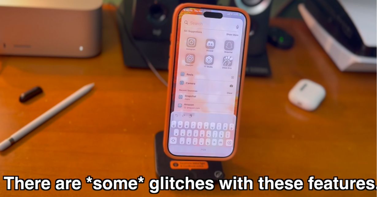iPhone display keyboard spacebar scaling error