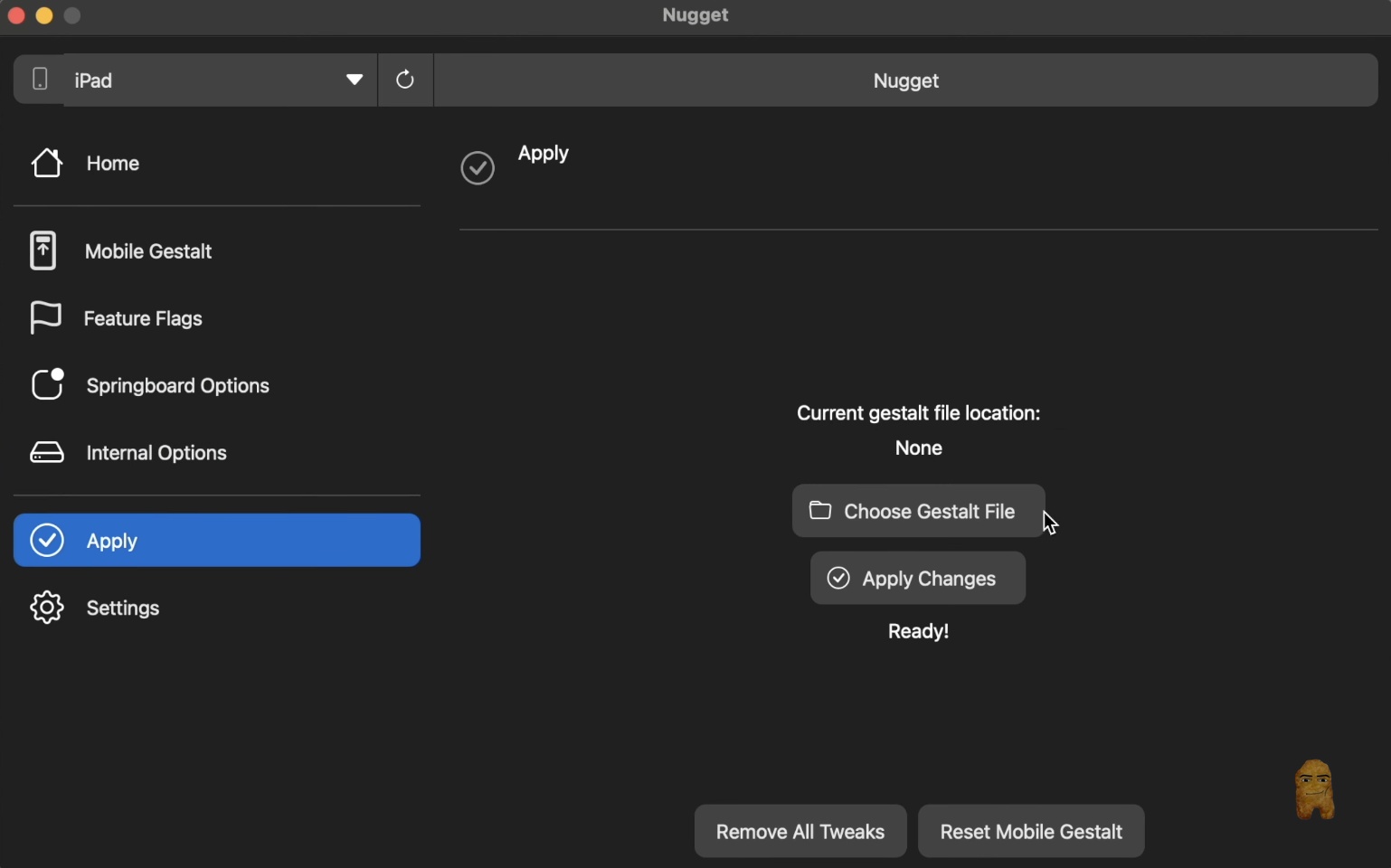 Choose Gestalt File in Nugget
