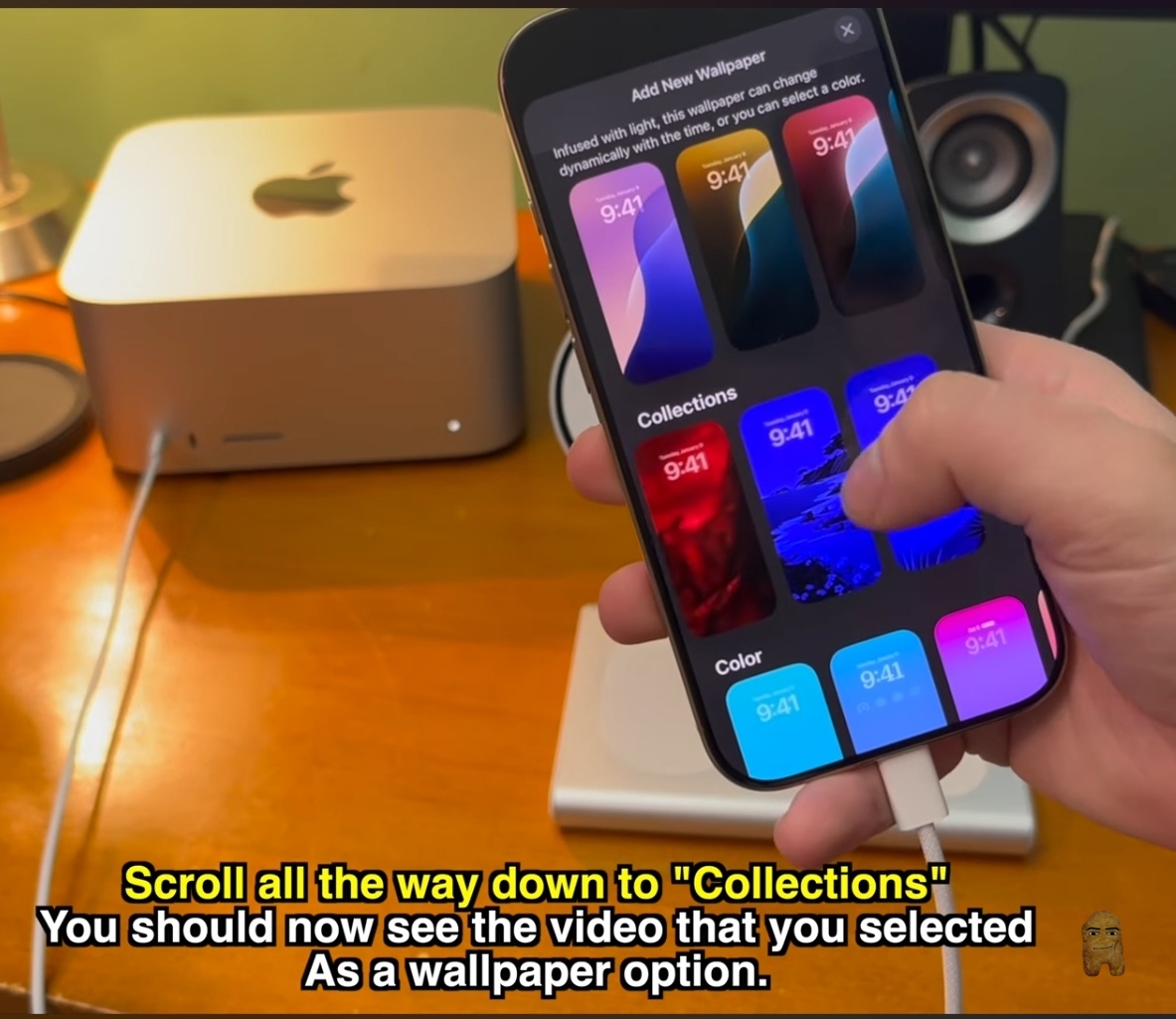 Scroll to Collections and select custom video thumbnail