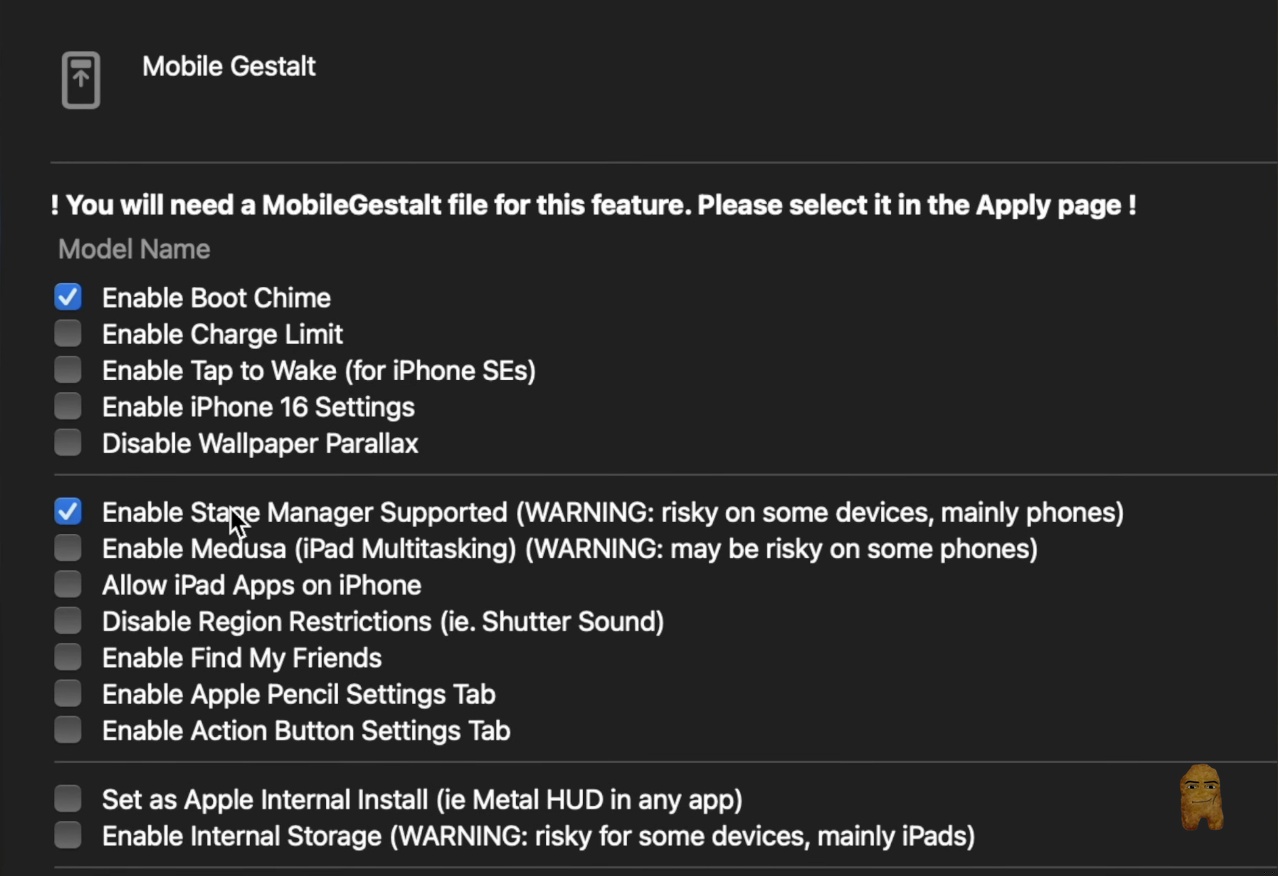 Enable Stage Manager Supported toggle in Nugget