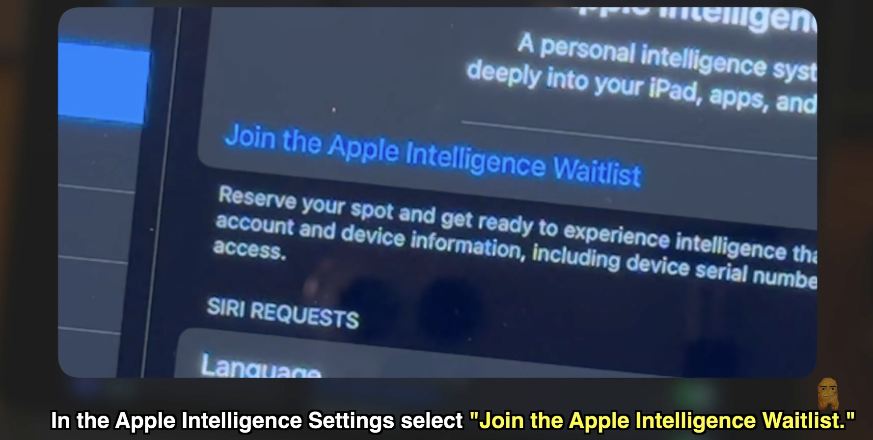 Apple Intelligence settings menu on iPhone