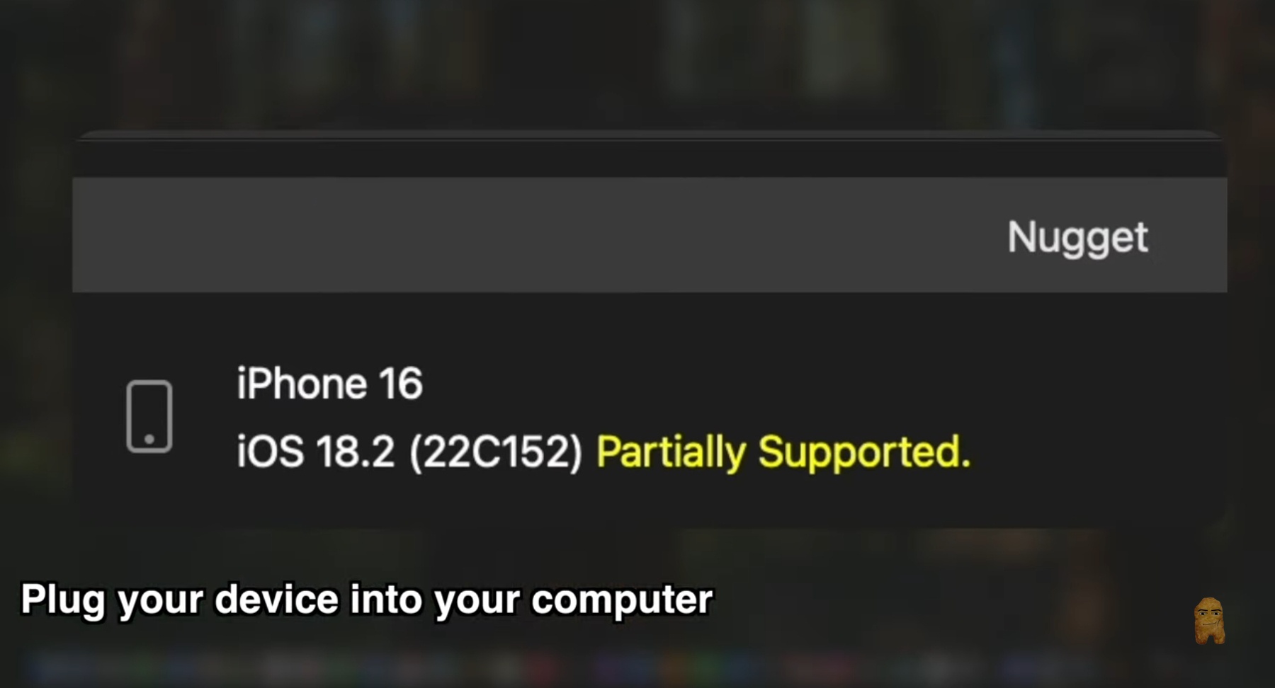 Device connected status in Nugget utility