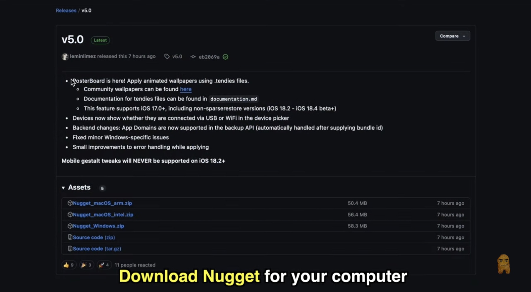 Downloading Nugget desktop package