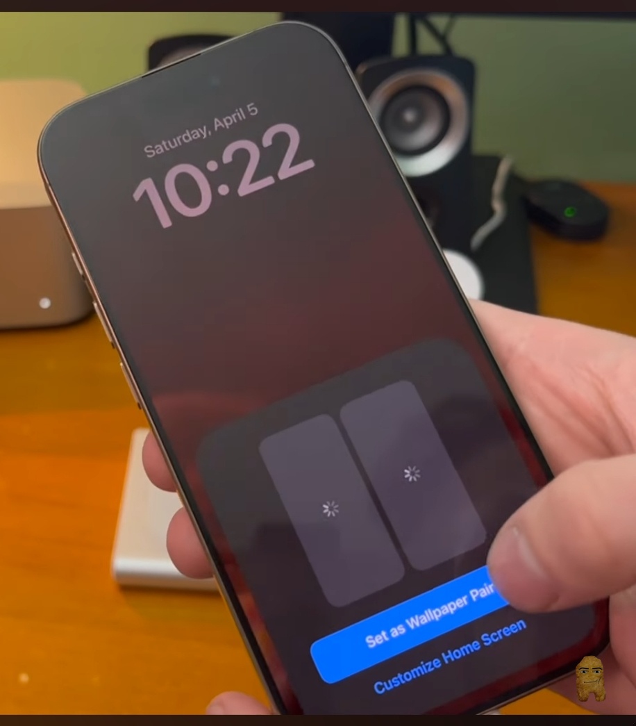 Tap Add and Set as Wallpaper Pair on iOS