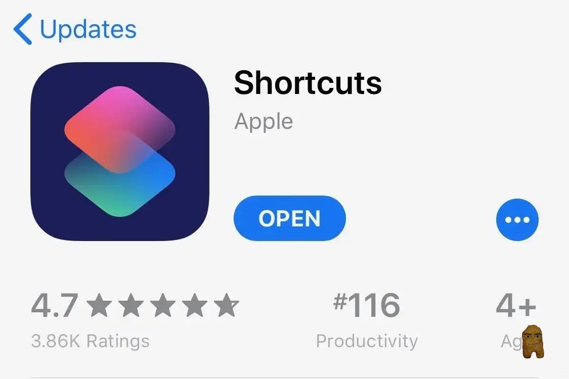 Download Shortcuts app from App Store